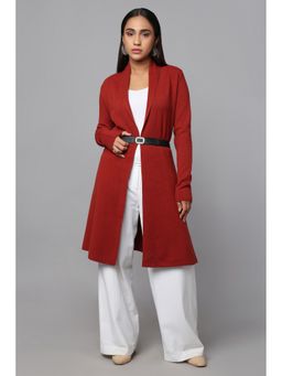 TAMISKA BY NARENDRA KUMAR - Women Rust The Cinched Grace Long Sweater