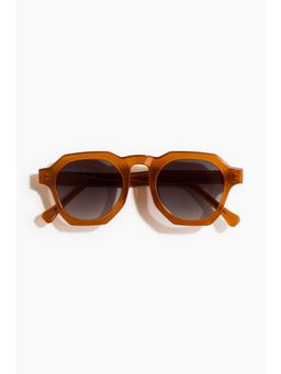 H&M - Men Brown Hexagon-Shaped Sunglasses