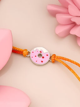 GIVA - Sterling Silver Donut Rakhi In Pink For Kids