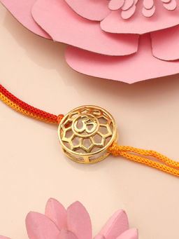 GIVA - Sterling Silver Om Gold Round Rakhi
