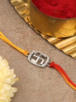 GIVA - Sterling Silver Swastik Silver Rakhi
