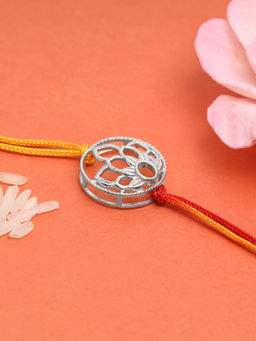 GIVA - Sterling Silver Floral Silver Rakhi