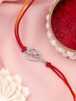 GIVA - Sterling Silver Heart Silver Rakhi