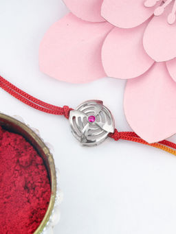 GIVA - Sterling Silver Fancy Mandala Silver Rakhi