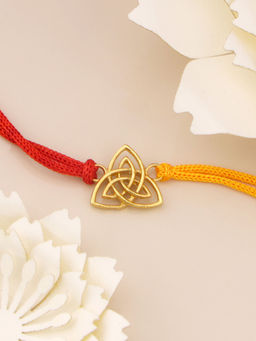 GIVA - Sterling Silver Triangle Rakhi In Yellow Gold