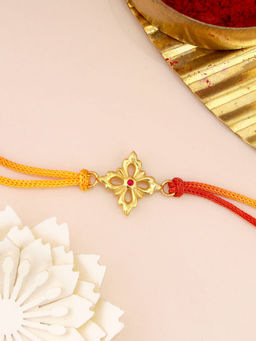 GIVA - Sterling Silver Golden Floral Rakhi