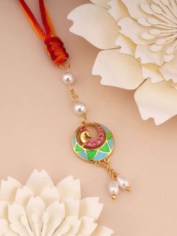 GIVA - Golden Lumba Peacock Multi-Color Rakhi