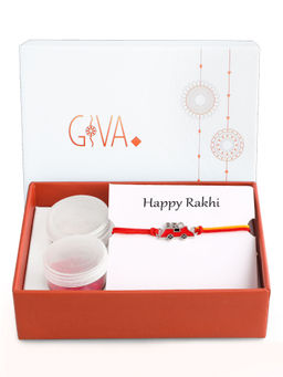 GIVA - Sterling Silver Car Bro Multi-Color Rakhi For Kids