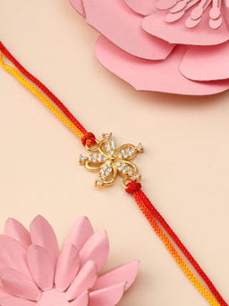 GIVA - Golden Sparkling Flower Rakhi