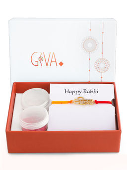 GIVA - Sterling Silver Veera Golden Rakhi