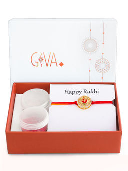 GIVA - Sterling Silver Swastik Multi-Color Rakhi