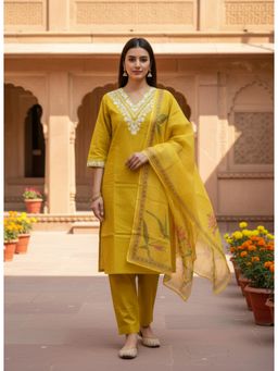 Gahan - Embroidered Embellished Rayon Kurta and Pant with Dupatta