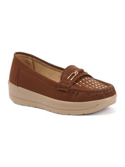 Twenty Dresses by Nykaa Fashion - Womens Brown Embellished Wedge Loafers
