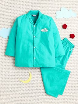 Little Clothings - Aqua Porty Sneaker Patch Co-Ord Set
