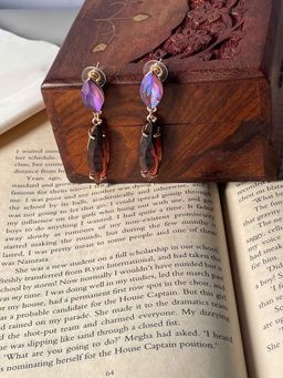 Niska - Brown Sterling Long Drop Earrings