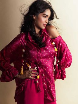 Style Junkiie - Peek-A-Pink Bandhani Shirt