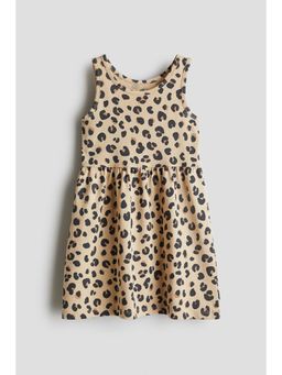 H&M - Girls Black Patterned Cotton Dress