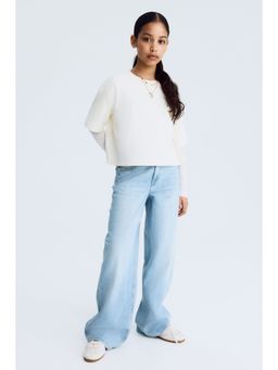 H&M - Girls Blue Wide Leg Jeans