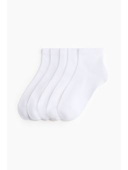 H&M - Women White 5-pack ankle socks