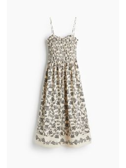 H&M - Women Cream Smock-Topped Dress