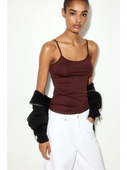 H&M - Women Brown Microfibre Strappy Top