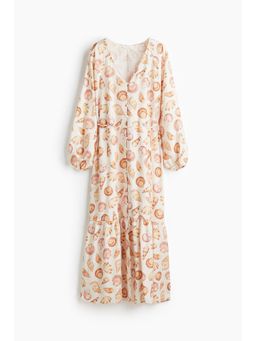 H&M - Women White Tie-Belt Crape Dress