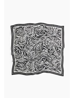 H&M - Black Patterned Scarf (80x80)