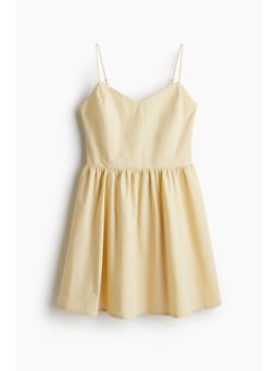 H&M - Women Yellow Fla-Skirt Cotton Dress