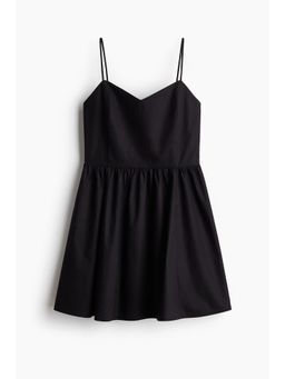 H&M - Women Black Fla-Skirt Cotton Dress