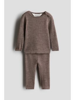 H&M - Boys Beige 2-Piece Merino Wool