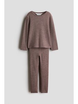 H&M - Boys Beige 2-Piece Merino Wool