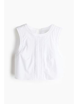 H&M - Women White Sleeveless Tie-Detail Blouse