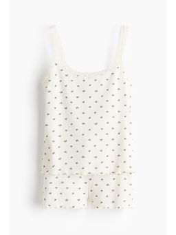 H&M - Women White Ribbed Pyjamas