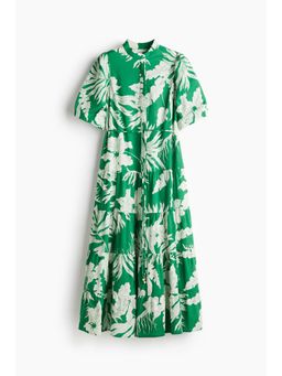 H&M - Women Green Long Cotton Dress