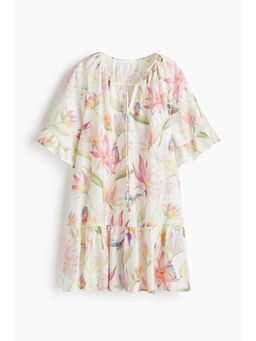H&M - Women White Tie-Detail Tunic Dress