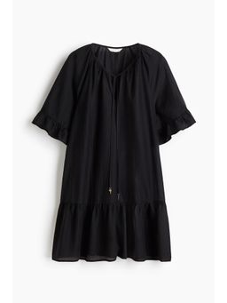 H&M - Women Black Tie-Detail Tunic Dress