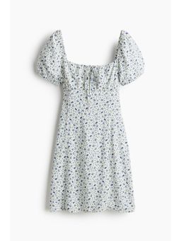 H&M - Women Blue Puff-Sleeved Dress