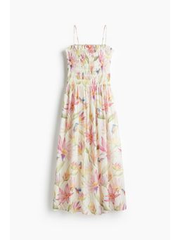 H&M - Women White Smocked-Bodice Strappy Dress