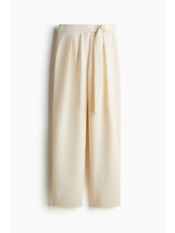H&M - Women Beige Belted Trousers