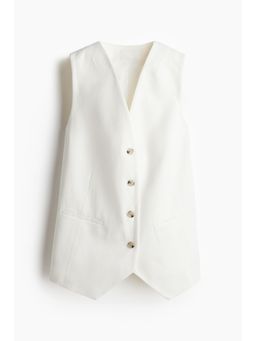 H&M - Women White Twill Waistcoat