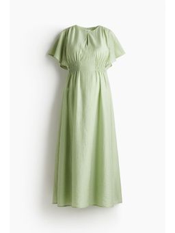 H&M - Women Green Mama Long Crinkled Dress