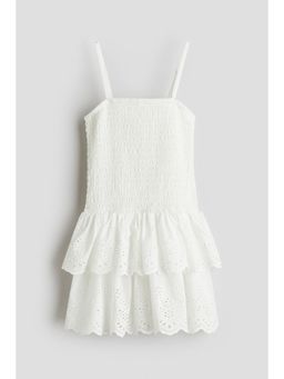 H&M - Girls White Smocked Strappy Dress