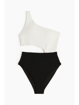H&M - Women White Padded-Cup High-Leg Swimsuit