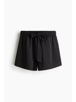 H&M - Women Black Twill Drawstring Shorts