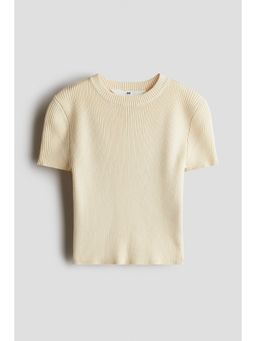 H&M - Girls Yellow Short Rib-Knit Top