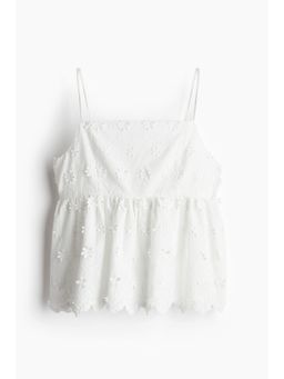 H&M - Women White Appliqua D Strappy Top