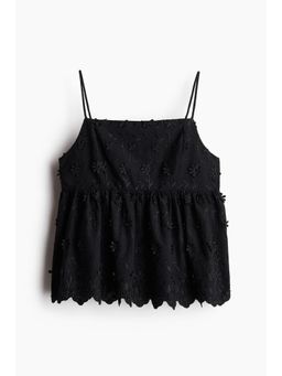 H&M - Women Black Appliqued Strappy Top