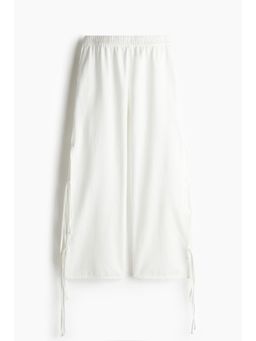 H&M - Women White Tie-Detail Pull-On Trousers