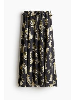 H&M - Women Black Frill-Trimmed Maxi Skirt