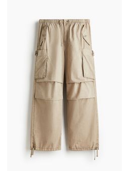 H&M - Men Beige Loose Fit Parachute Trousers